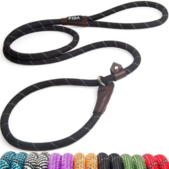 Durable Slip Lead Dog Leash, 6 FT x 1/2" Heavy Duty Dog Loop Leash - Picture 1 of 5